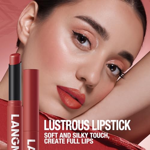 Jolilab 12Pcs Velvet Matte Lipstick Nude Matte Soft Dark Color Stick High Pigmented Long-Lasting Waterproof Lip Stick Lip Balm Beauty Cosmetics Gift for Girls and Women(01#-12#)