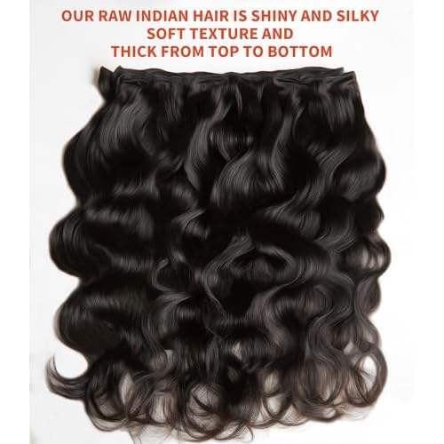 MLIP Raw Bundles Human Hair Body Wave, No Tangle Shedding, Keep Texture Silky Soft After Multiple Washes, 15A Raw Indian Hair Bundles 10 12 14 Inches, Triple Lifespan 3X