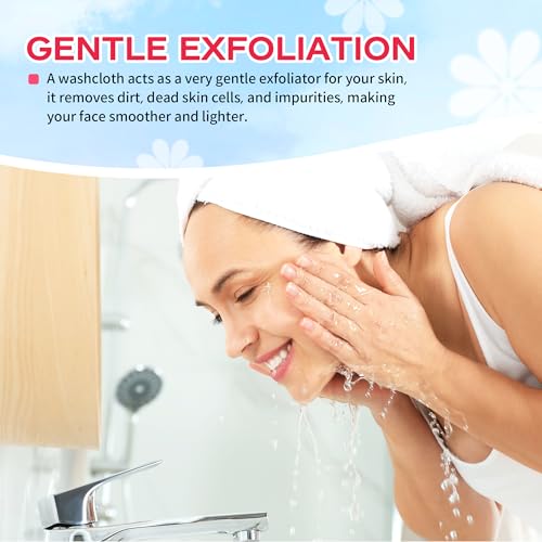 HOMERHYME Microfiber Washcloths Face Towel, 12 Pack White Towels Fingertip Washcloth, Soft Lint Free Quick Dry Bulk Absorbent Reusable Wash Cloths for Bathroom, Salon, Spa, Gym