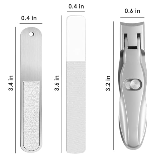 German Nail Clippers for Men Women Thick Nails, Large Wide Jaw Opening Toe Nail Clippers for Seniors, Long Handle No Splash Fingernail Clipper with Catcher and Safety Lock
