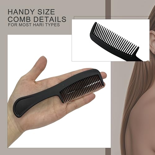 Bulk Hair Combs, Combs Individually Wrapped, Hair Combs in Bulk for Women, Kids, Hotel, Airbnb, Shelter, Homeless, Charity, and Church (Black) (5.9 inches, 150, Count)
