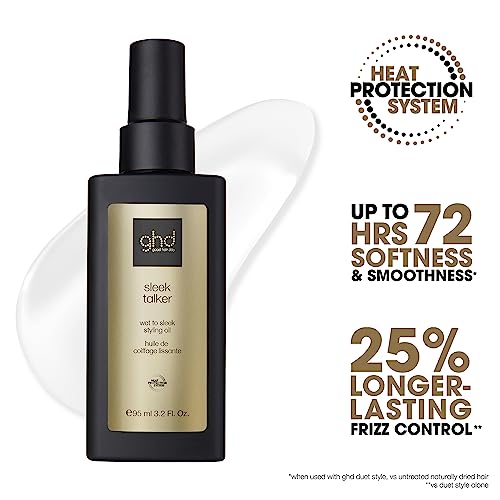 ghd Sleek Talker ¡ª Wet to Sleek Hair Styling Oil with Heat Protection, Nourishing Argan Oil to Smooth & Soften Hair for Up to 72 Hours ¡ª 3.2 fl. oz.