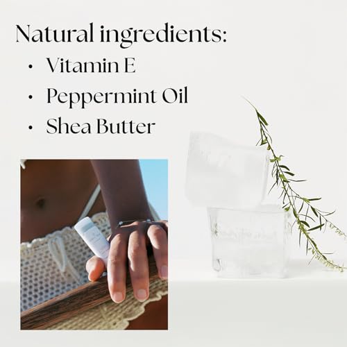 Project Reef Herbal Peppermint Lip Balm ? Vegan, Reef-Safe & Hydrating Lip Care with Organic Peppermint, Shea Butter & Vitamin E ? Natural Sunburn Relief & Daily Care, 0.15 oz, 2 Pack