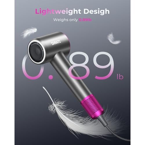 SHRATE Professional High Speed Ionic Hair Dryer | Ultra-Fast Drying | 500 Million Negative Ions | Low Noise | 160000 RPM | Compact Blow Dryer with Magnetic Diffuser for Faster Drying All Hair Types
