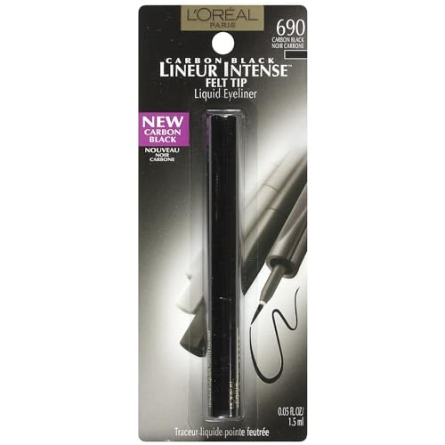 L'Oreal Paris Makeup Lineur Intense Felt Tip Liquid Eyeliner, Carbon Black, 0.05 fl; oz.
