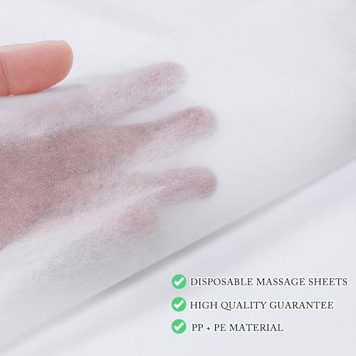 Disposable Bed Sheets 100 Pcs 31" x 71" Massage Table Sheets Non Woven Fabric SPA Bed Cover Breathable for Massage Beauty Tattoos(White)