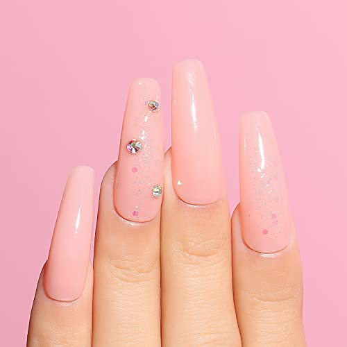 AIMEILI Hema Free Rubber Base Gel For Nails, Soak Off U V LED Clear Sheer Gel Nail Polish, 4 in 1 Nail Strengthen/Enhance/Base Coat/Color Set Of 6pcs X 10ml - Kit 45