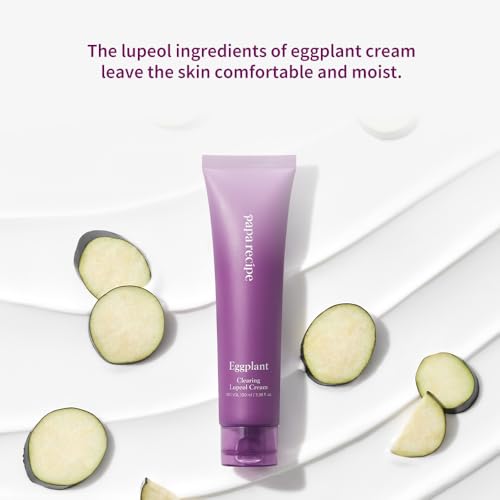 Papa Recipe Eggplant Clearing Lupeol Cream, Moisturizing Face Moisturizer for Dehyrated and Sensitive Skin, Korean Skincare, 100ml 3.38fl oz