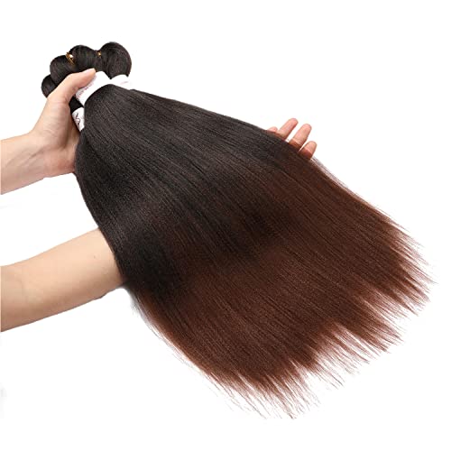 Ubeleco Pre Stretched Braiding Hair,14 Inch 8 Packs Ombre Braiding Hair Pre Stretched, Professional Yaki Synthetic Hot Water Setting, Easy To Install Hair for Braiding(14in,1B/30)