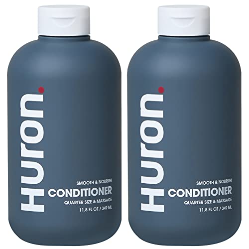 Huron Men¡¯s Conditioner - Lightweight, Hydrating Conditioner - Eliminates Frizzy Hair, Moisturizes, & Restores Shine - Clean & Invigorating Scent - 100% Vegan Ingredients & Cruelty-Free - 11.8 Fl Oz (2 Pack)