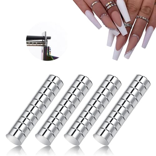 40PCS Nail Magnet Tool Set for Stainless Nail Clippers Cat Eye Nail Art, Magnets Sizers Length Measurement for Fake False Nail Tips Round Mini Fridge Magnets for Home Office Salon Crafts