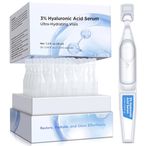 Hyaluronic Acid Serum for Face, Hyaluronic Acid, Enriched with 3% Hyaluronic Acid, Provides Long-Lasting Hydration and Enhances Skin's Elasticity and Firmness - 30 Sticks