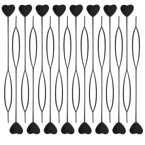 16PCS Quick Topsy Tail Hair Beader Kit ? Automatic Bead Loading Tool, Braiding Loop Threader, Ponytail Maker for Girls Kids Hair Styling and Plait Accessories (black)
