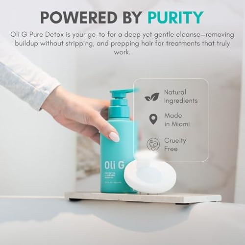 Oli G Pure Detox Clarifying Shampoo 10.1 fl oz / 300 ml ? Deep Cleansing Shampoo with Lemon Extract ? Build-Up Removing, Scalp-Refreshing & Prep-Boosting Formula for All Hair Types