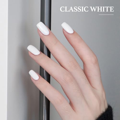 GAOY Gel Top Coat, Base Coat and White Gel Polish Set, 3 Pcs 16ml Clear Glossy No Wipe Combination and Color for UV Light Cure