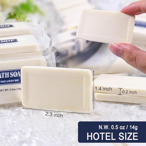 Bulk Bar Soap, 100 Pack Mini Soap Bars Bulk Individually Wrapped, 0.5 oz Travel Soap Small Hotel Soaps Travel Size Toiletries for Hotel Bathroom