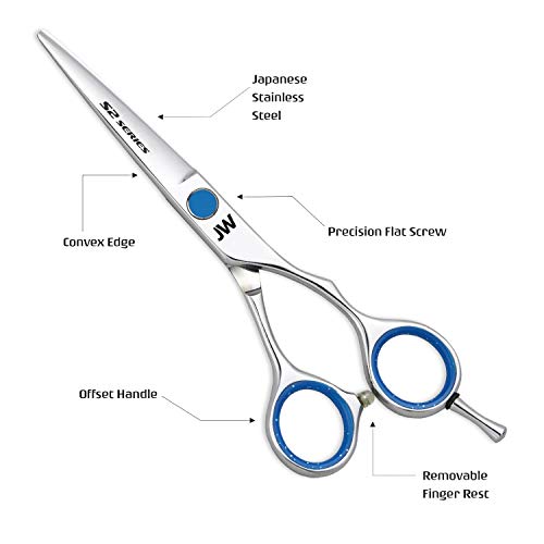 JW Shears S2 Series Shear & Thinner Combo - FREE Case & Comb Included (6.0")