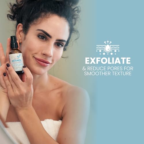 Eva Naturals Retinol + Squalane Serum ? Anti Aging Face Serum for Wrinkles, Collagen Boost, Eye & Night Use ? Retinoid Skin Care for Acne, Pores, Dark Spots & Sensitive Skin
