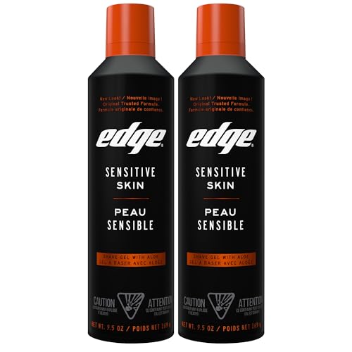 Edge Shaving Gel for Men, 9.5oz, 2 Pack Mens Shave Gel with Aloe, Mens Shaving Cream Sensitive Skin Shave Gel - Moisturizes, Protects, and Soothes
