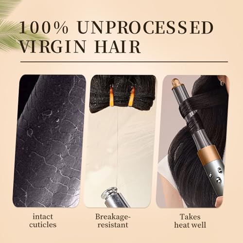 BLACKMOON Raw Human Hair Bundles, 16a Raw Indian Hair, 100% Unprocessed Virgin Straight Bundles, Triple Lifespan Than Regular Virgin Hair, 14 16 18 Inches Double Weft 100g/Bundle Natural Black