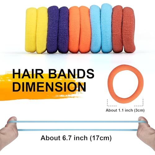 100PCS Black Hair Ties, Soft Nylon Ponytail Holders - Strong, Stretchy & Snag-Free Hair Bands, Perfect for Updos & Braids - Women & Girls Men Kids Toddler