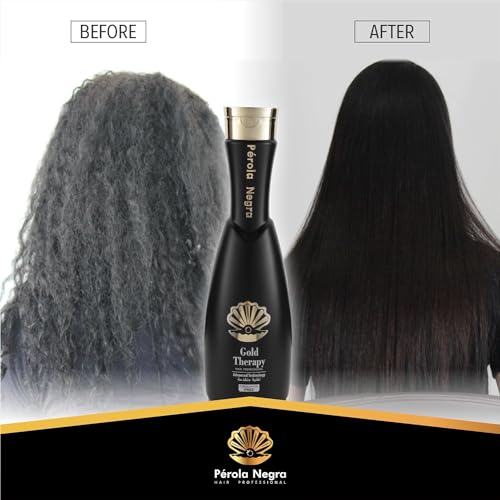 Perola Negra Gold Therapy Hair - Treatment Complex Blowout - Brazilian Keratin - Formaldehyde Free - Hair Straightening 35.2 Fl.oz