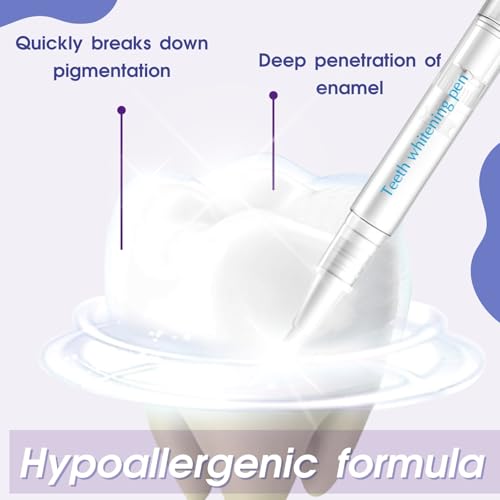 Teeth Whitening Pen, Teeth Whitener Kit Tooth Whitening Pen Gel Effective for Professionally Stain Removal, Painless, Low Sensitivity(Pack of 2)