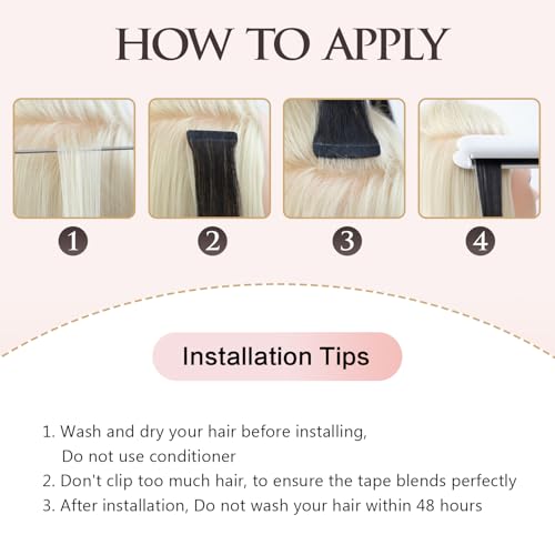 Invisible Tape in Hair Extensions Human Hair 14 inches 20pcs 40g/pack Chocolate Brown Mixed Honey Blonde Straight Seamless Tape in Hair Extensions(14 inches #T4-P27-4)