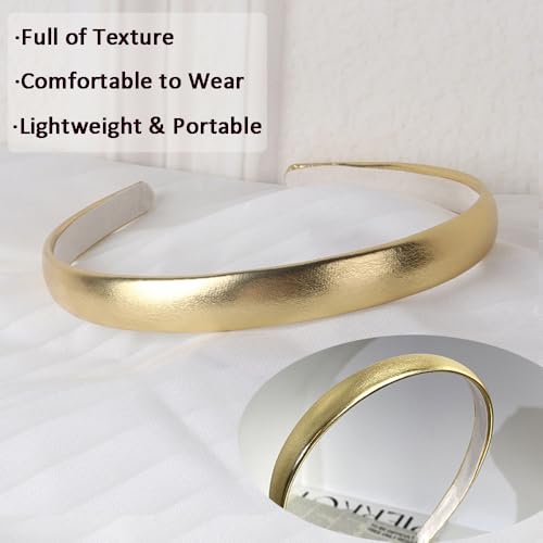 Gold Headband for Women and Girls - Satin Hair Band, Cute Headpiece, Hair Accessories