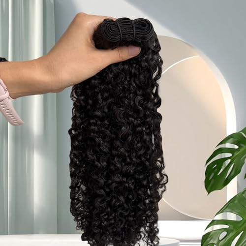 Burmese Bundles Human Hair Water Wave 1 Bundle Real 15A Wet And Wavy Unprocessed Virgin Remy 100% Human Hair Extensions Deep Curly Weaves Long Lifespan Extra Thick Natural Black 12inch