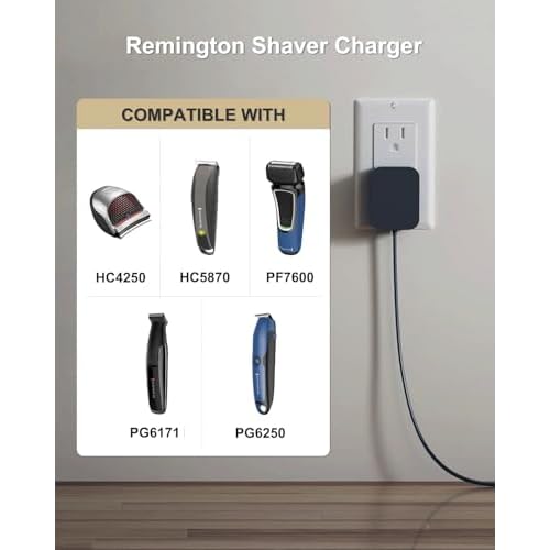 5V Charger for PA-0510N for Remington Shaver HC5870 HC4250 PF7500 PF7600 PG6250 PG6255 PG6170 PG6171 XF8550 XF8700 XR1400 XR1430 HC5950 Power Cord