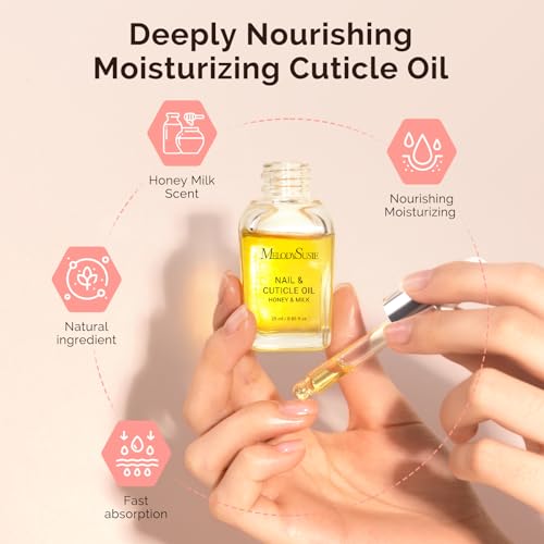 MelodySusie 25ML Cuticle Care Kit - Cuticle Oil and Cuticle Remover, Cuticle Nourishes and Softener, Promotes Nail Growth and Strength for Home and Salon Use 2PCS