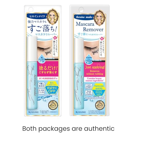 Heroine Make by KissMe Speedy Mascara Remover, Gentle Eye Makeup Remover for Waterproof Mascara, Fast-Acting & Non-Irritating Cleanser, Removes Stubborn Eye Makeup, 0.22 fl Oz