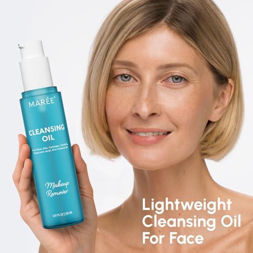 MAREE Deep Cleansing Oil for Face - Makeup Remover Oil Cleanser for Face Skincare - Centella Cleansing Oils Non-Comedogenic - Makeup Blackhead Remover - Pore Cleaner Facial Wash for Sensitive Skin