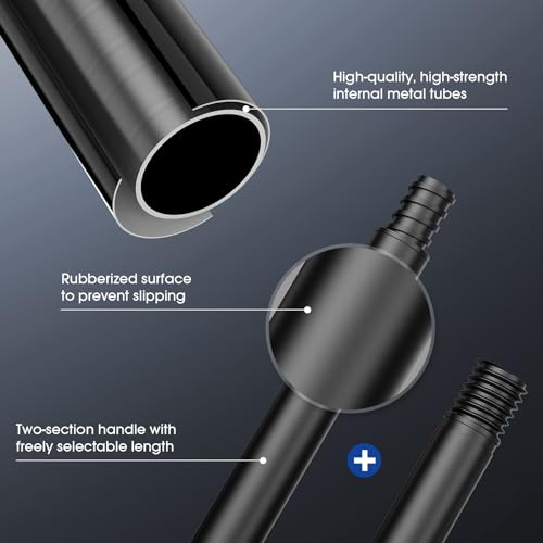 ZOMU Back Shavers for Men:Back Hair Shaver and Body Shavers for Men with Safety Blade Technology & Ergonomic DIY Long Handle, Wet or Dry Shaving-Black(Replaceable 8PCS 3.5inch Blades Included)
