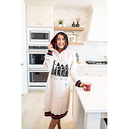 Lazy One Oversized Hoodie Sweatshirt, Comfortable Sleepwear, Sweater Dress For Women
