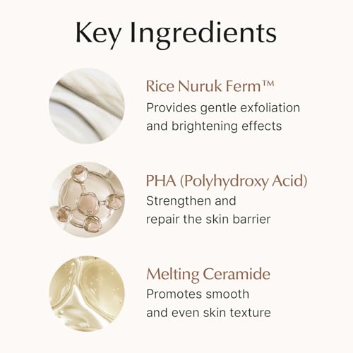SU:M Secret Rice Nuruk Daily Exfoliating Cleanser (4.23 fl oz) - Korean Skincare Gentle Exfoliating Cleanser with Rice Nuruk Extract, PHA, and Melting Ceramide for Hydration and Smooth Skin Texture.