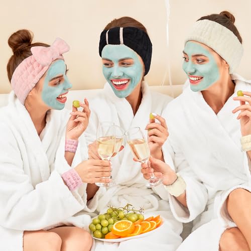 9 Pcs Spa Headband for Washing Face,Skincare Headband and Wristband Set,Women Teen Girls Facial Hairbands for Washing Face, Makeup, Sports, Yoga