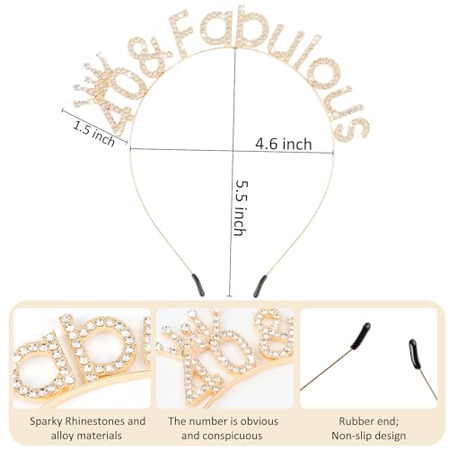 Birthday Headbands for Women Gold Birthday Crown and Tiara Gift Sweet 16 21st Dirty 30 40th 50th 60th Birthday Decoration