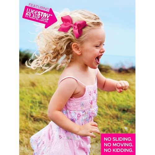 Wee Ones Girls' Toddler Thanksgiving Harvest and Farm-themed Grosgrain Hair Bows in Fall Prints or Moonstitch Embroidery on WeeStay no-slip clip, King, Turkey