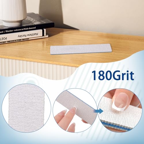 3PCS Professional Reusable Double-Sided 100/180 Grit Blue Nail File