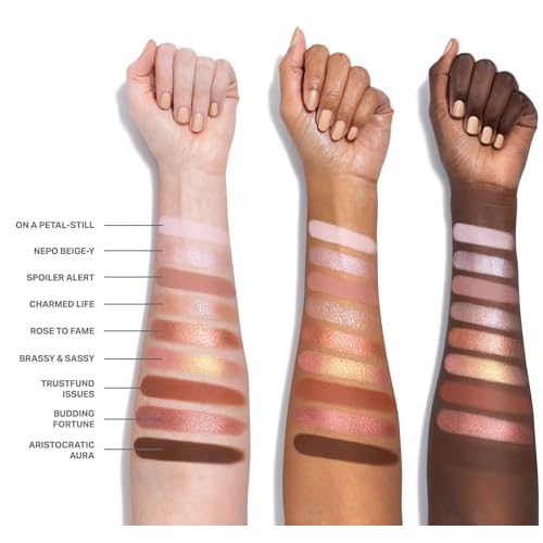Morphe Rich & Foiled Artistry Palette - 9-Pan Metallic Eye Makeup Palette with Luxe Mattes, Shimmers, and Foil-Finishes - Mauve & Pink Colors with Luminous Shine - Rose to Fame (0.35 oz)