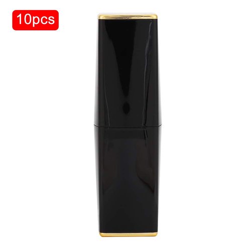Sonew DIY Empty Lip Balm Bottles Lipstick Tubes Bottom Containers, Homemade Lipsticks Tube with Lid, Bright Black Matte Magnetic Clasp Tube(10PC-Bright Black)
