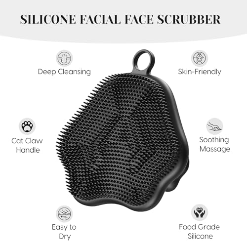 VWMYQ Silicone Face Scrubber - Exfoliating Face Scrubber for Women and Man, Gentle Facial Cleansing Brush Blackhead Acne Pore Pad Cradle Cap, Manual Soft Face Wash Brush for Deep Skin Care