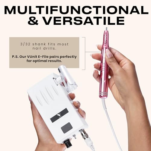 V Beauty Pure 5-In-1 Professional Nail Drill Bits (Fine) - Electric Nail Drill Kit for Manicure, Pedicure & 3D Art - Portable EFile Nail Tech Drill Bits for Nail Technicians, Salon & Home DIY