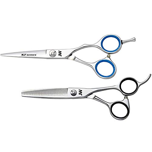 JW Shears S2 Series Shear & Thinner Combo - FREE Case & Comb Included (6.0")