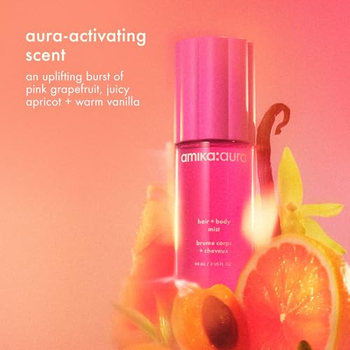 amika: aura hair and body mist | pink grapefruit, juicy apricot + warm vanilla