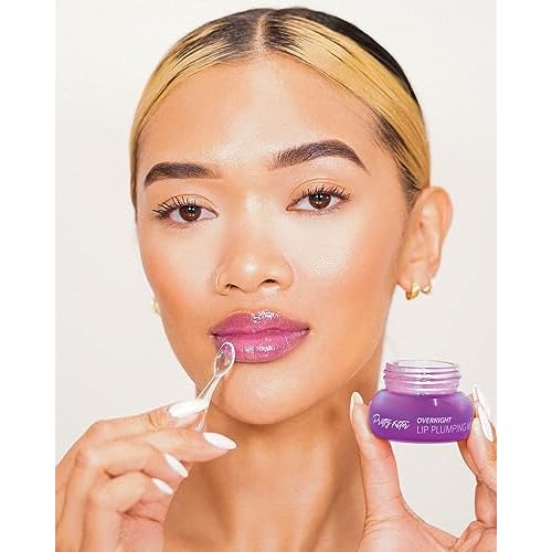 Touch in Sol Pretty Filter Overnight Lip Plumping Mask - Korean Lip Treatment Mask for Dry and Cracked Lips - Lip Volumizing and Intensive Nourishing with Shea Butter - Fig and Vanilla Scent
