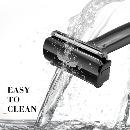 Shaving Razor - Steel Black Double Edge Safety Razor with 10 Spare Blades - 6 Speed Adjustable and 30¡Æ Angle Precision with Superior Blade Rigidity for Men and Women (Black)