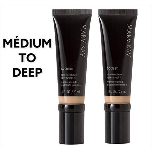 2 PCS MARY KAY CC CREAM SUNSCREEN BROAD SPECTRUM SPF 15 1 FL. OZ.MEDIUM TO DEEP